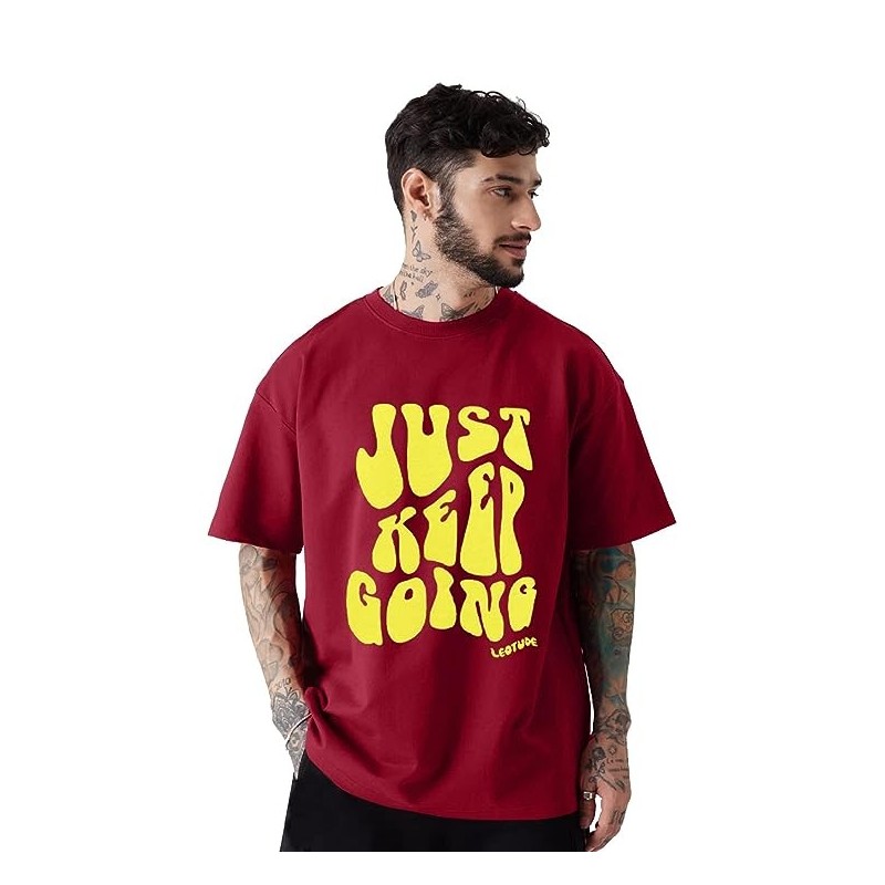 Men's Oversized Cottonblend Half Sleeve Printed Tshirt